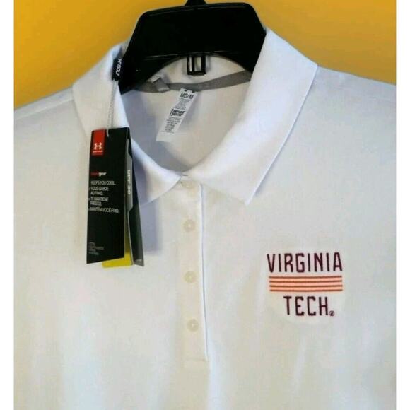 Under Armour Virginia Tech Hokies women's medium athletic golf polo Cr6 Heatgear - Picture 2 of 4